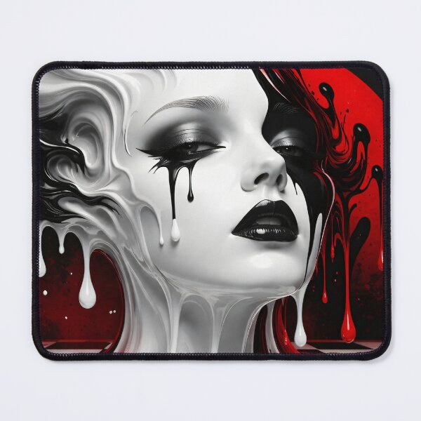 Item preview, Surreal Black White and Red Gothic Portrait designed and sold by Kaleidoscope Print.