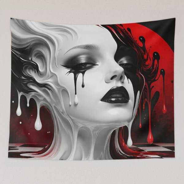 Item preview, Surreal Black White and Red Gothic Portrait designed and sold by Kaleidoscope Print.