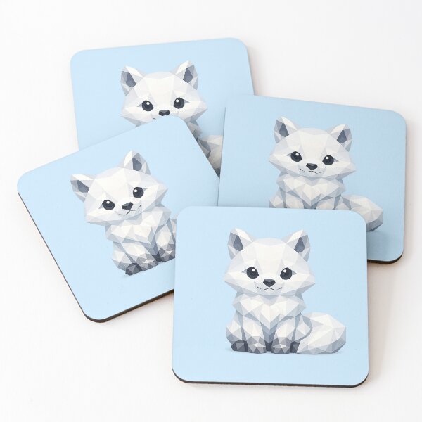 Item preview, Cute Low Poly Geometric Arctic Fox Illustration designed and sold by AndreBarnard.