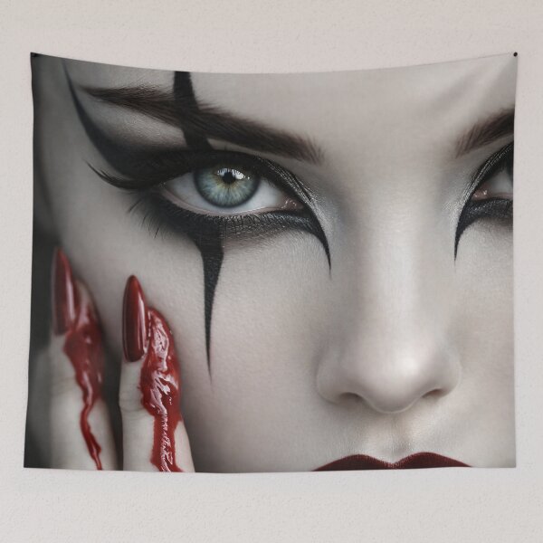 Item preview, Gothic Beauty Portrait with Blood Red Nails designed and sold by Kaleidoscope Print.