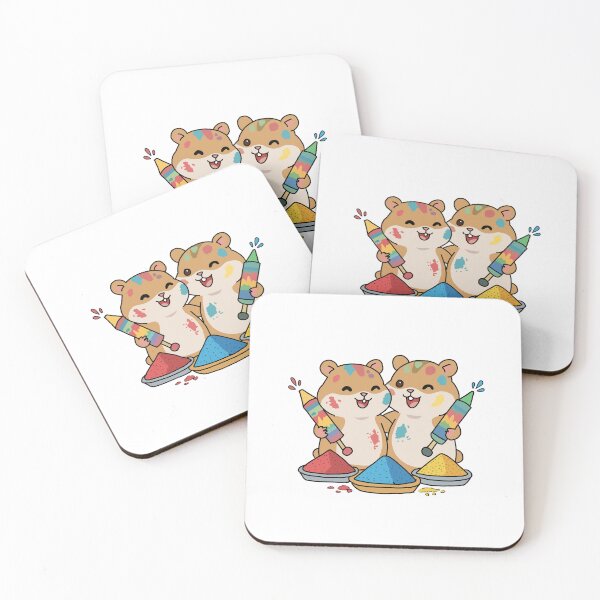 Item preview, Cute Hamsters Playing Holi – Color Festival Hamster Sticker designed and sold by pn_terest.