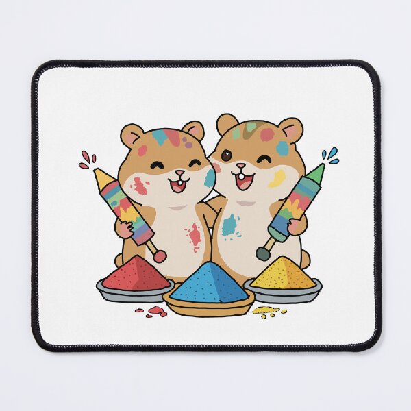 Item preview, Cute Hamsters Playing Holi – Color Festival Hamster Sticker designed and sold by pn_terest.