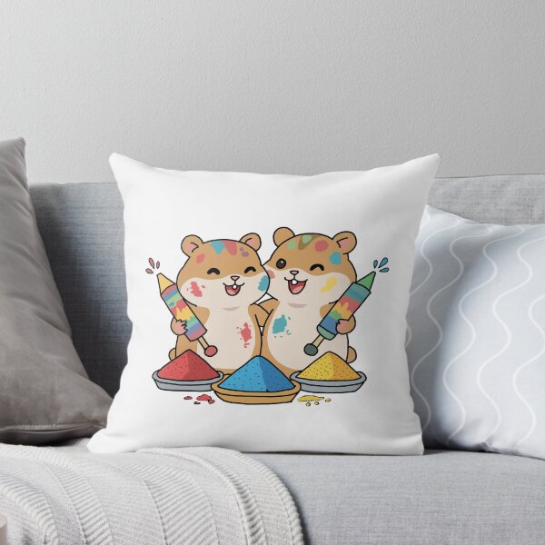 Item preview, Cute Hamsters Playing Holi – Color Festival Hamster Sticker designed and sold by pn_terest.