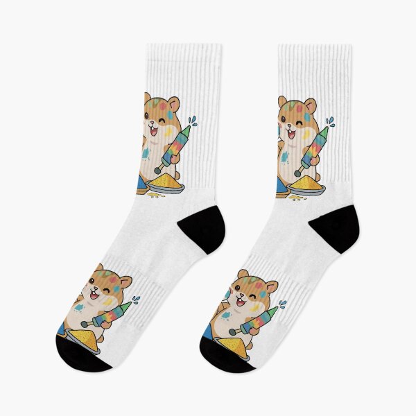 Item preview, Cute Hamsters Playing Holi – Color Festival Hamster Sticker designed and sold by pn_terest.