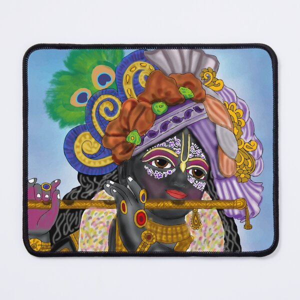 Item preview, Lord Krishna Digital Drawing – Divine Flute Playing God Art designed and sold by Harshit_Digital_Arts.