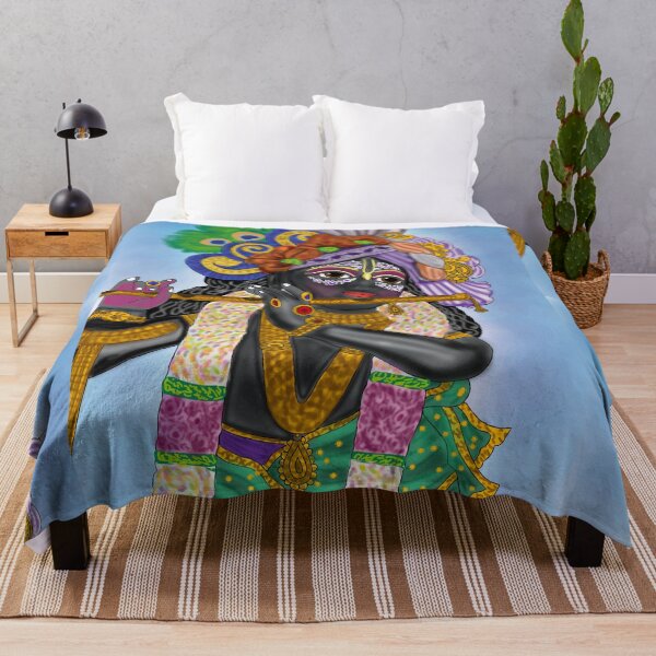 Item preview, Lord Krishna Digital Drawing – Divine Flute Playing God Art designed and sold by Harshit_Digital_Arts.