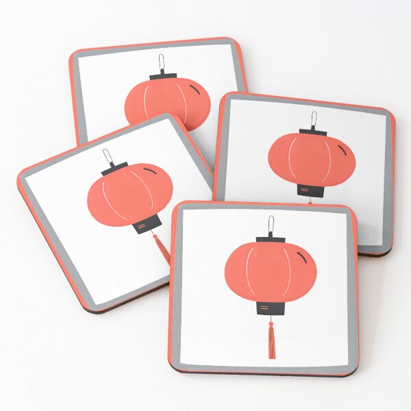 Item preview, Asian red lantern minimalist graphic icon designed and sold by ArtEllary.