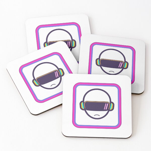 Artikelvorschau, Trauriges Virtual-Reality-Avatar-Symbol mit Headset und Neonrahmen, das Isolation und Technologie repräsentiert. entworfen und verkauft von KanDa-Shop.