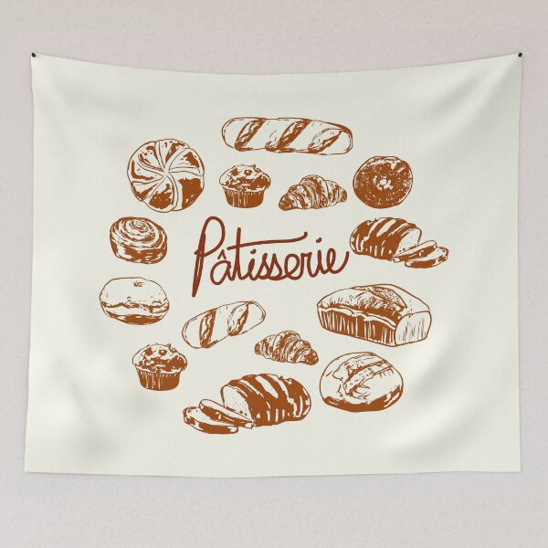 Item preview, Vintage French Patisserie Bread Bakery Illustration designed and sold by MaiZephyr.