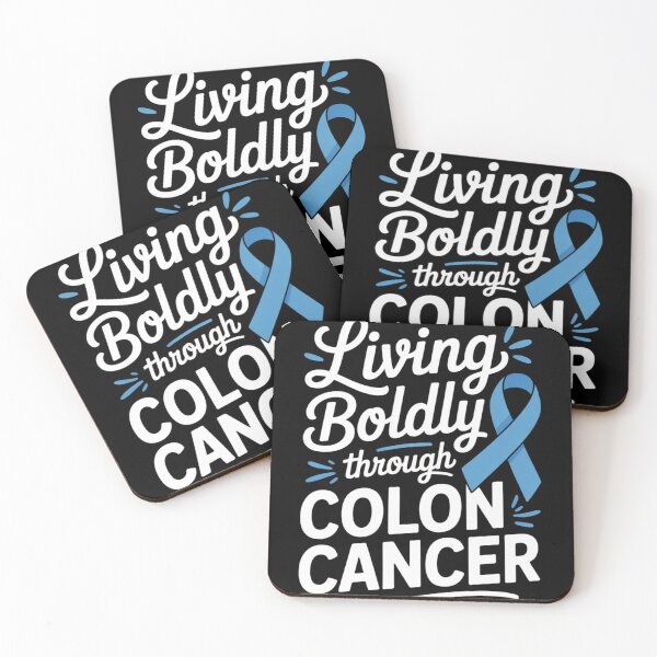 Item preview, Living Boldly Through Colon Cancer Blue Ribbon Script Tee Colorectal Awareness Shirt designed and sold by DarylWelsh2024.