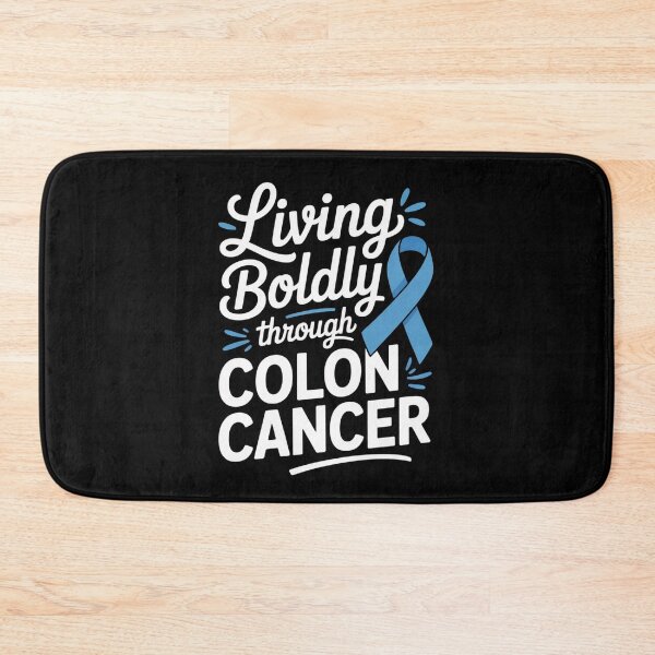 Item preview, Living Boldly Through Colon Cancer Blue Ribbon Script Tee Colorectal Awareness Shirt designed and sold by DarylWelsh2024.