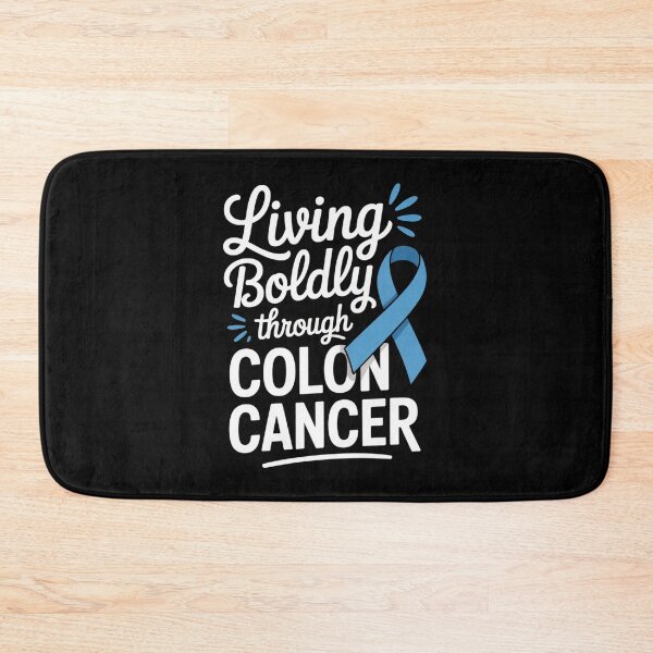 Item preview, Living Boldly Through Colon Cancer Large Blue Ribbon Overlay Awareness Shirt designed and sold by DarylWelsh2024.