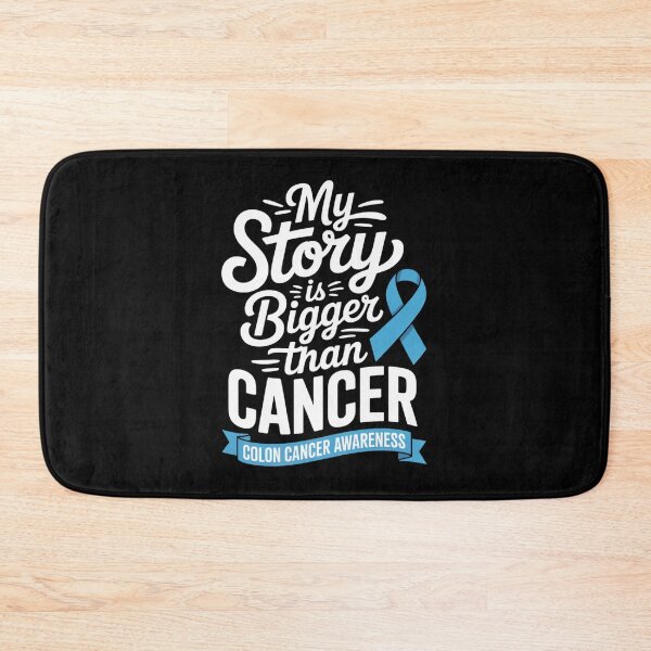 Item preview, My Story Is Bigger Than Cancer Colon Cancer Script Shirt Blue Ribbon Awareness Gift designed and sold by DarylWelsh2024.