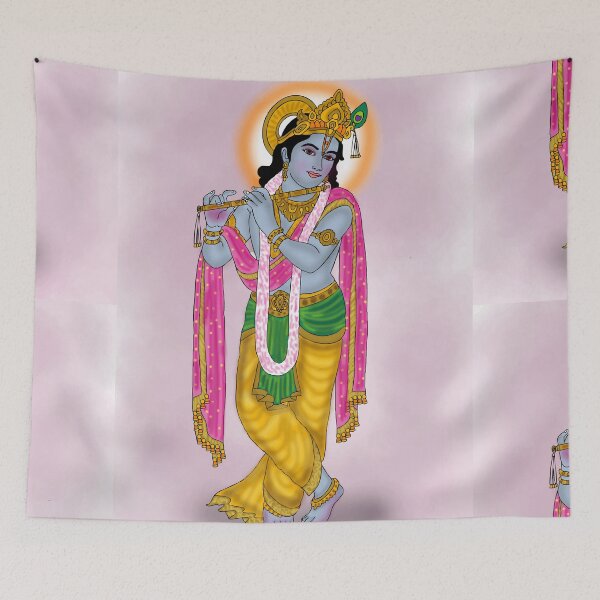Item preview, Krishna Divine Portrait – Spiritual Hindu Digital Illustration designed and sold by Harshit_Digital_Arts.
