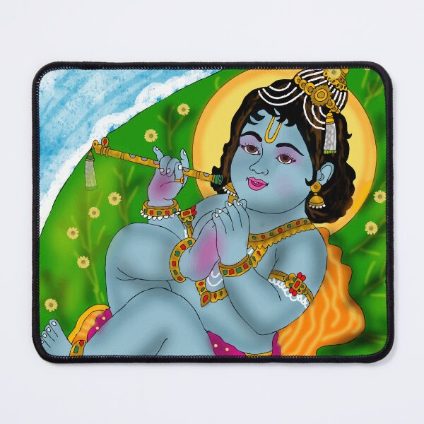 Item preview, Cosmic Krishna Artwork – Hindu God Digital Sketch Design designed and sold by Harshit_Digital_Arts.