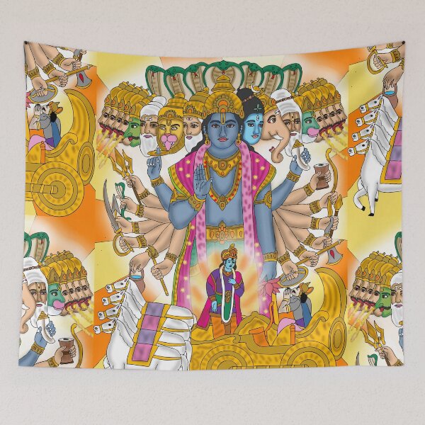 Item preview, Krishna Vishwaroopam Spiritual Digital Art – Mythological Indian God Design designed and sold by Harshit_Digital_Arts.