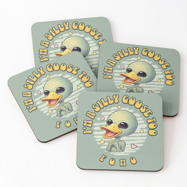 Item preview, Silly Goose Green Alien FOMO designed and sold by Shy Fractal Designs.