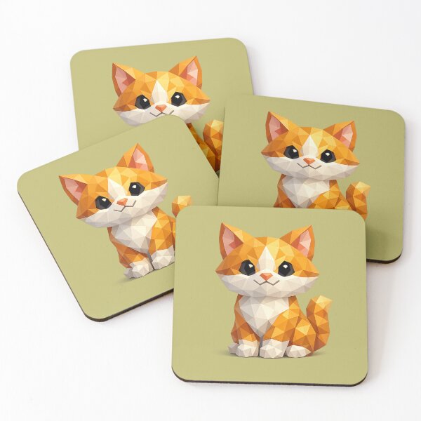 Item preview, Cute Low Poly Geometric Cat Illustration designed and sold by AndreBarnard.