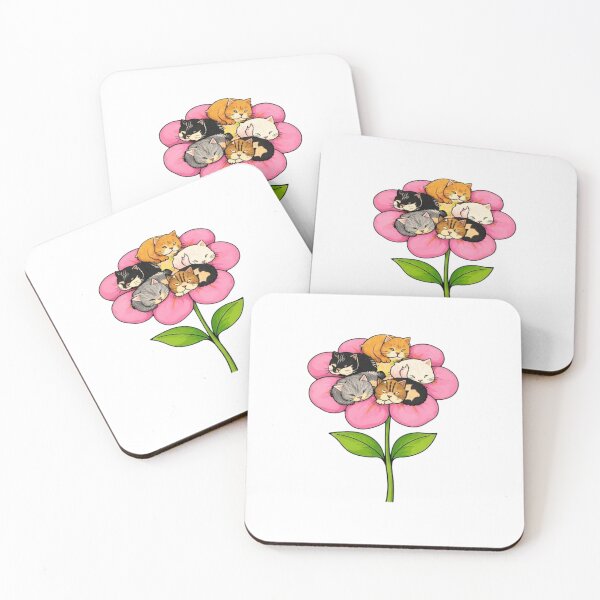 Item preview, Cute Cats Sleeping on Flowers - Cat Lover Floral Kitten Gift designed and sold by Unsololugar.