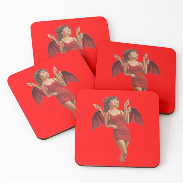 Item preview, She-devil | A Vintage Devil Girl with Bat Wings – Retro Pin-Up Collage designed and sold by sassafrastradingco.