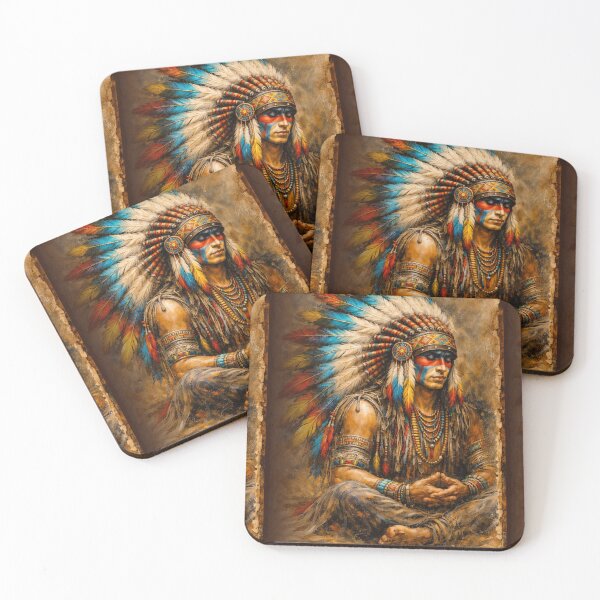 Item preview, Sacred Tribal Meditation, Oil Painting of the Native Spirit designed and sold by JuandiArt7.