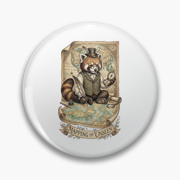 Item preview, Victorian Red Panda Cartographer - Antique Map Maker designed and sold by HiruK.