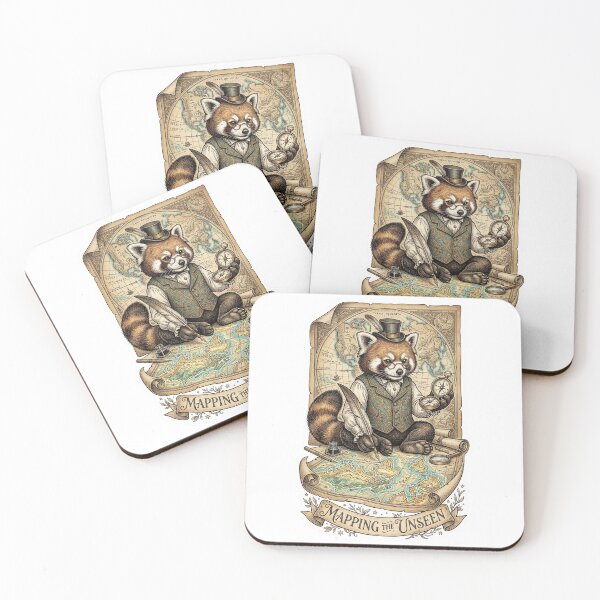Item preview, Victorian Red Panda Cartographer - Antique Map Maker designed and sold by HiruK.