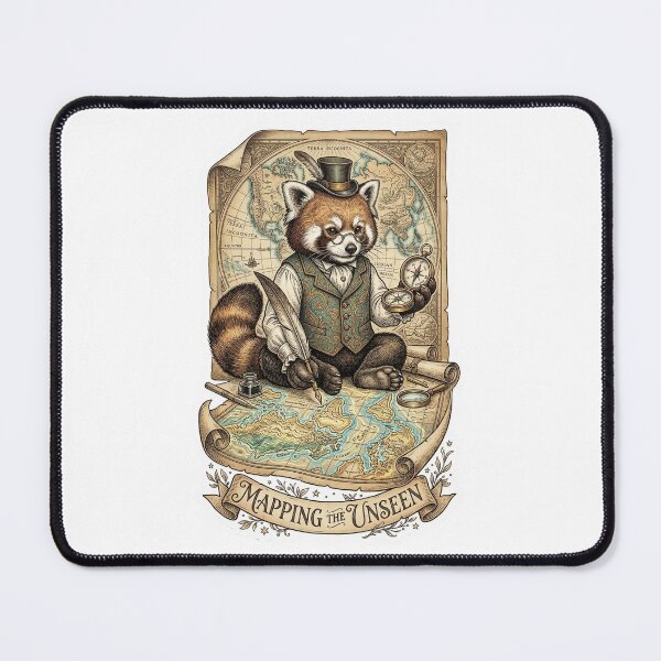 Item preview, Victorian Red Panda Cartographer - Antique Map Maker designed and sold by HiruK.