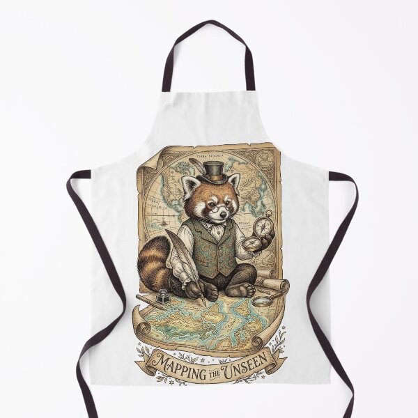 Item preview, Victorian Red Panda Cartographer - Antique Map Maker designed and sold by HiruK.