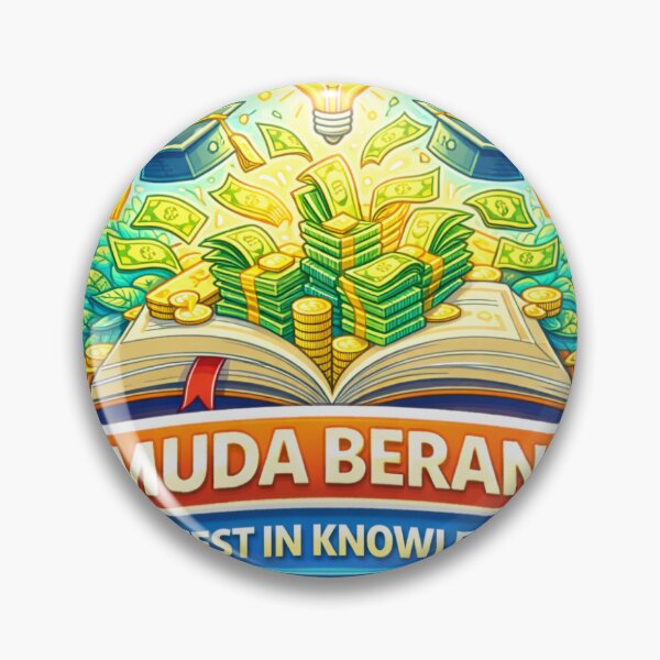Item preview, Muda Berani Invest in Knowledge Sticker – Book to Money Mindset, Financial Education & Success Motivation designed and sold by Wander Pop Studio.