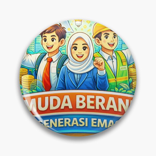 Item preview, Muda Berani Generasi Emas Sticker – Indonesian Youth Motivation, Future Success & National Pride Design designed and sold by Wander Pop Studio.