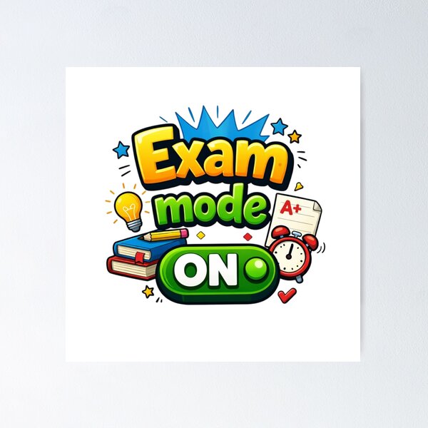 Item preview, Exam Mode On – Cute Cartoon Study Motivation Design designed and sold by Sanika arts .