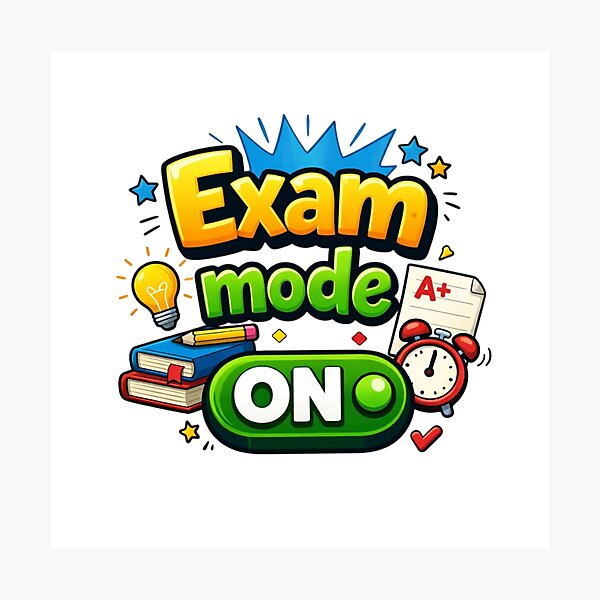 Item preview, Exam Mode On – Cute Cartoon Study Motivation Design designed and sold by Sanika arts .