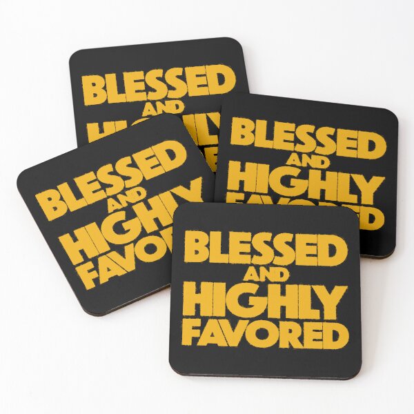 Item preview, Blessed and Highly Favored - Christian Faith Typography designed and sold by Still Water Co..