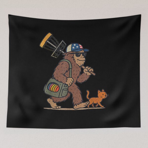 Item preview, Sasquatch Disc Golfer Funny Cat Disc Golf designed and sold by Goleon12.