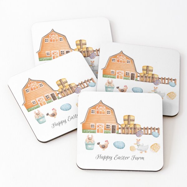 Item preview, Easter Bunny Farm Scene with Barn, Animals, and Colorful Eggs - Perfect for Spring and Holiday Decor designed and sold by FestivityFinds.