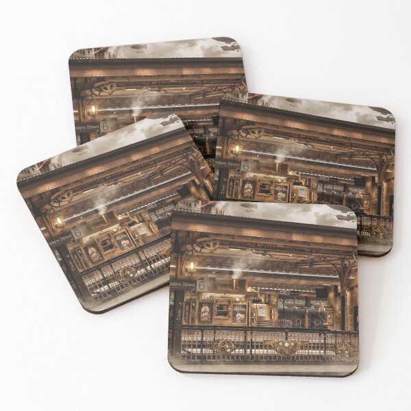 Item preview, Steampunk Flinders Street Station: Melbourne Retro-Futurist Train Platform designed and sold by steampunkimages.