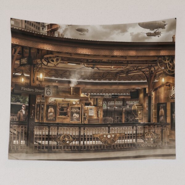 Item preview, Steampunk Flinders Street Station: Melbourne Retro-Futurist Train Platform designed and sold by steampunkimages.