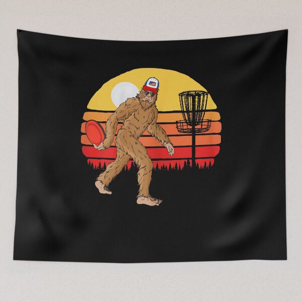 Item preview, Retro Disc Golf Bigfoot Vintage Discus Sasquatch 80s Sunset designed and sold by Goleon12.