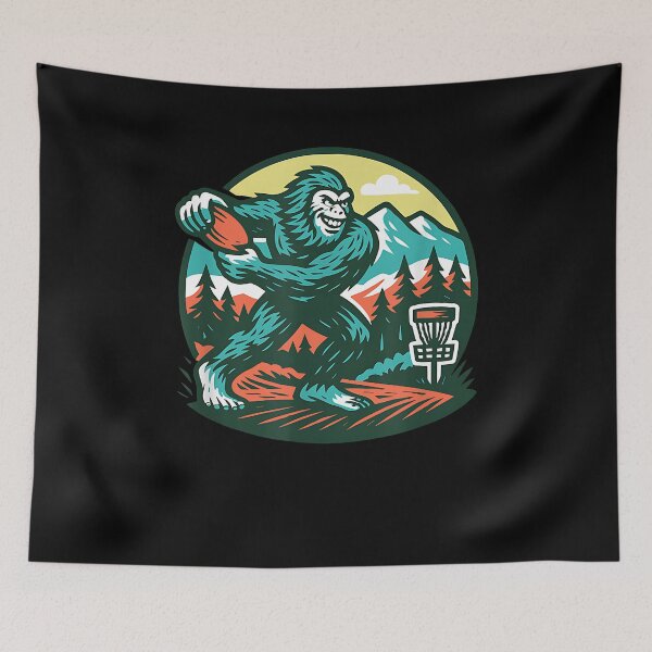 Item preview, Bigfoot Disc Golfer Sasquatch Disc Golf Retro designed and sold by Goleon12.