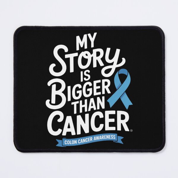 Item preview, My Story Is Bigger Than Cancer Colon Cancer Awareness Handletter Shirt Blue Ribbon designed and sold by DarylWelsh2024.