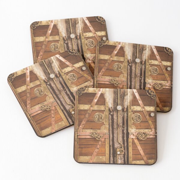 Item preview, Steampunk Industrial Mechanical Gear & Steam Brass Double Doors designed and sold by steampunkimages.