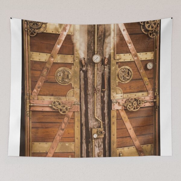 Item preview, Steampunk Industrial Mechanical Gear & Steam Brass Double Doors designed and sold by steampunkimages.