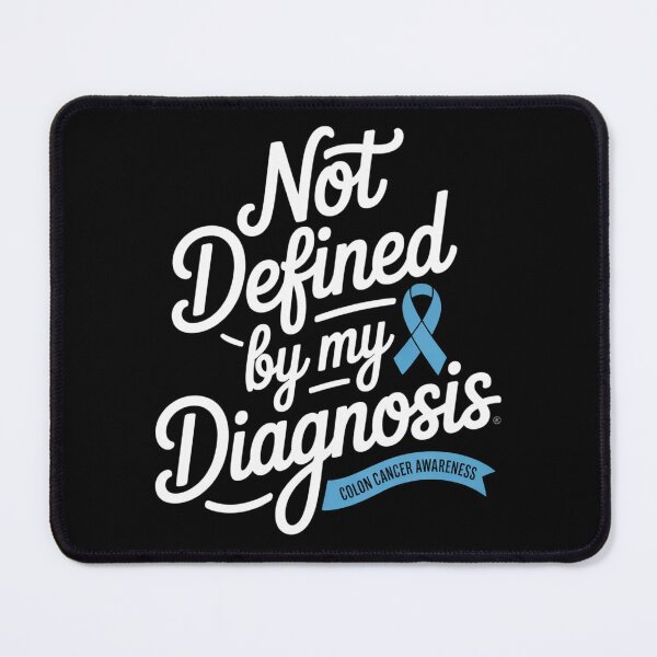 Item preview, Not Defined By My Diagnosis Colon Cancer Awareness Shirt Full Script Blue Ribbon Tee designed and sold by DarylWelsh2024.