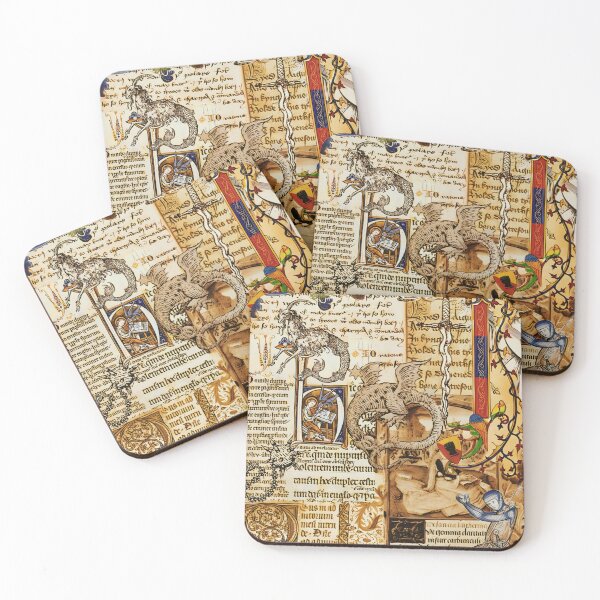 Item preview, Vintage Medieval Manuscript Animals Illustration designed and sold by Peac7e.