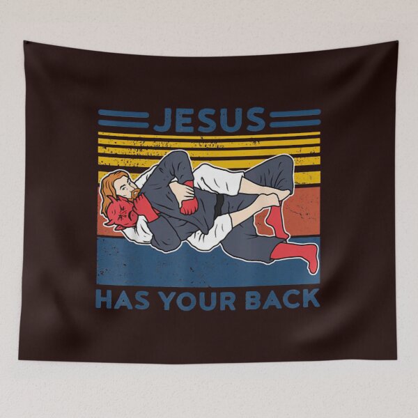 Item preview, Brazilian Jiu Jitsu Jesus Has Your Back designed and sold by Artistasia.