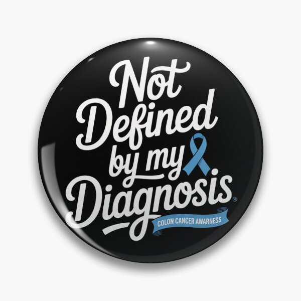 Item preview, Not Defined By My Diagnosis Colon Cancer Awareness Shirt Script Blue Ribbon Banner designed and sold by DarylWelsh2024.