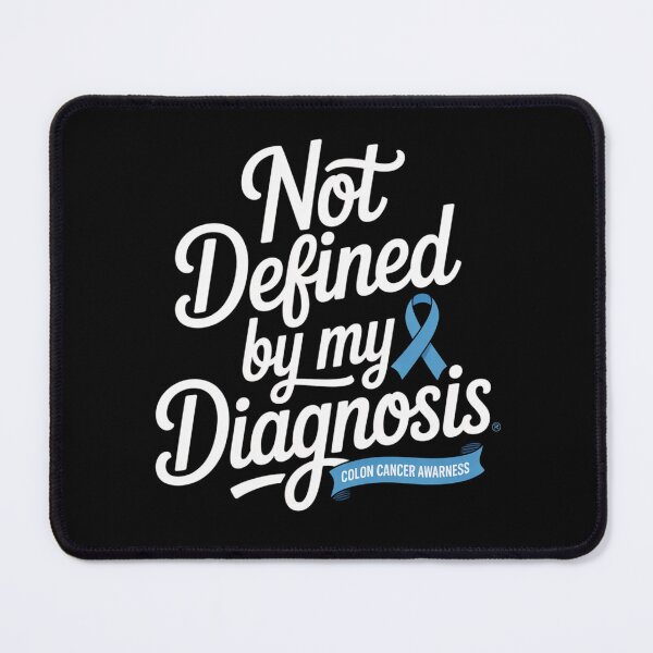 Item preview, Not Defined By My Diagnosis Colon Cancer Awareness Shirt Script Blue Ribbon Banner designed and sold by DarylWelsh2024.