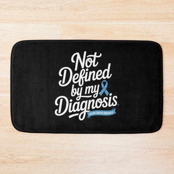 Item preview, Not Defined By My Diagnosis Colon Cancer Awareness Shirt Script Blue Ribbon Banner designed and sold by DarylWelsh2024.