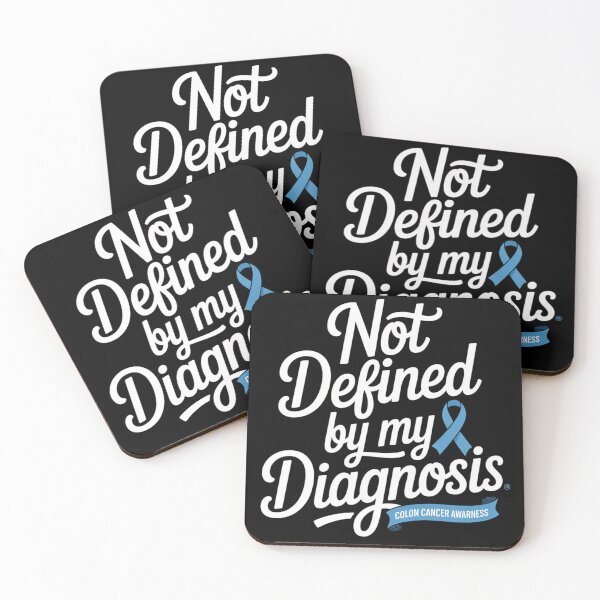 Item preview, Not Defined By My Diagnosis Colon Cancer Awareness Shirt Script Blue Ribbon Banner designed and sold by DarylWelsh2024.